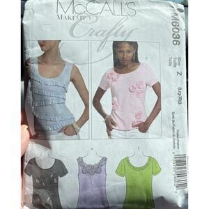 McCall's Sewing Pattern M6036 Misses' Pullover Tops Sleeveless Option Cut L-XL